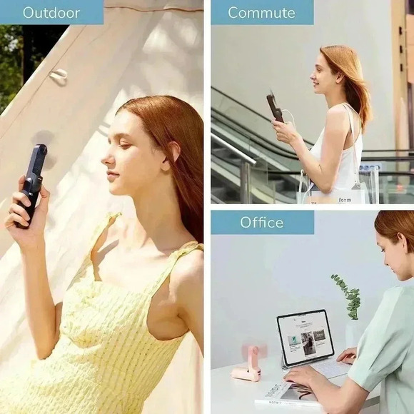 Handheld Mini Fan 3 IN 1 Hand Fan, Portable USB Rechargeable - Picture 6 of 7